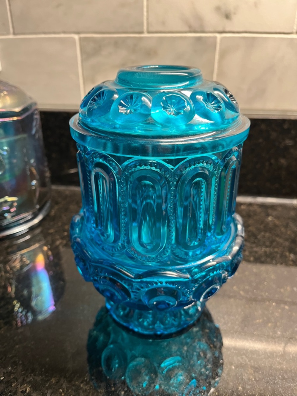 Blue Vintage-Moon & Stars Fairy Lamp